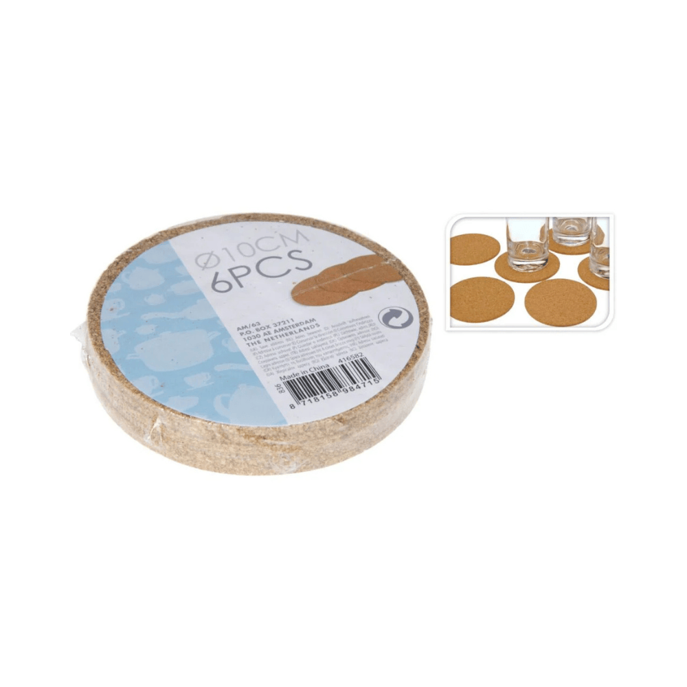 Alpha 55 Set de 6 Dessous de Verre en Liège – Naturels & Pratiques