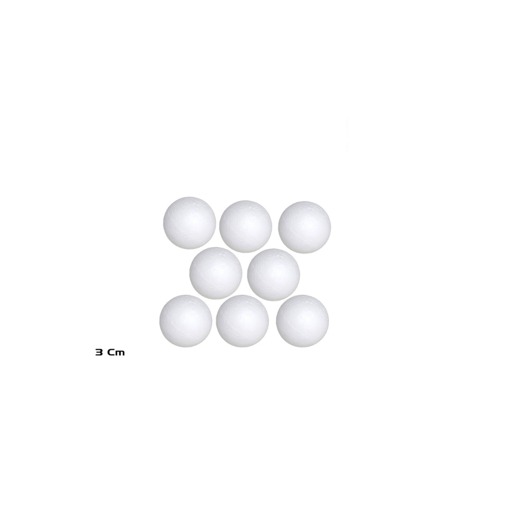 Alpha 55 Set de 8 Boules en polystyrène - couleur blanc