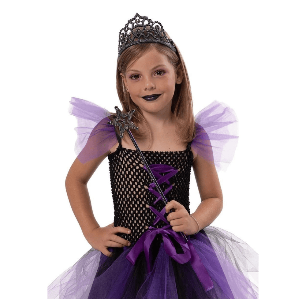 Alpha 55 Set Princesse Enfant Noir 2 Pièces Diadème & Baguette