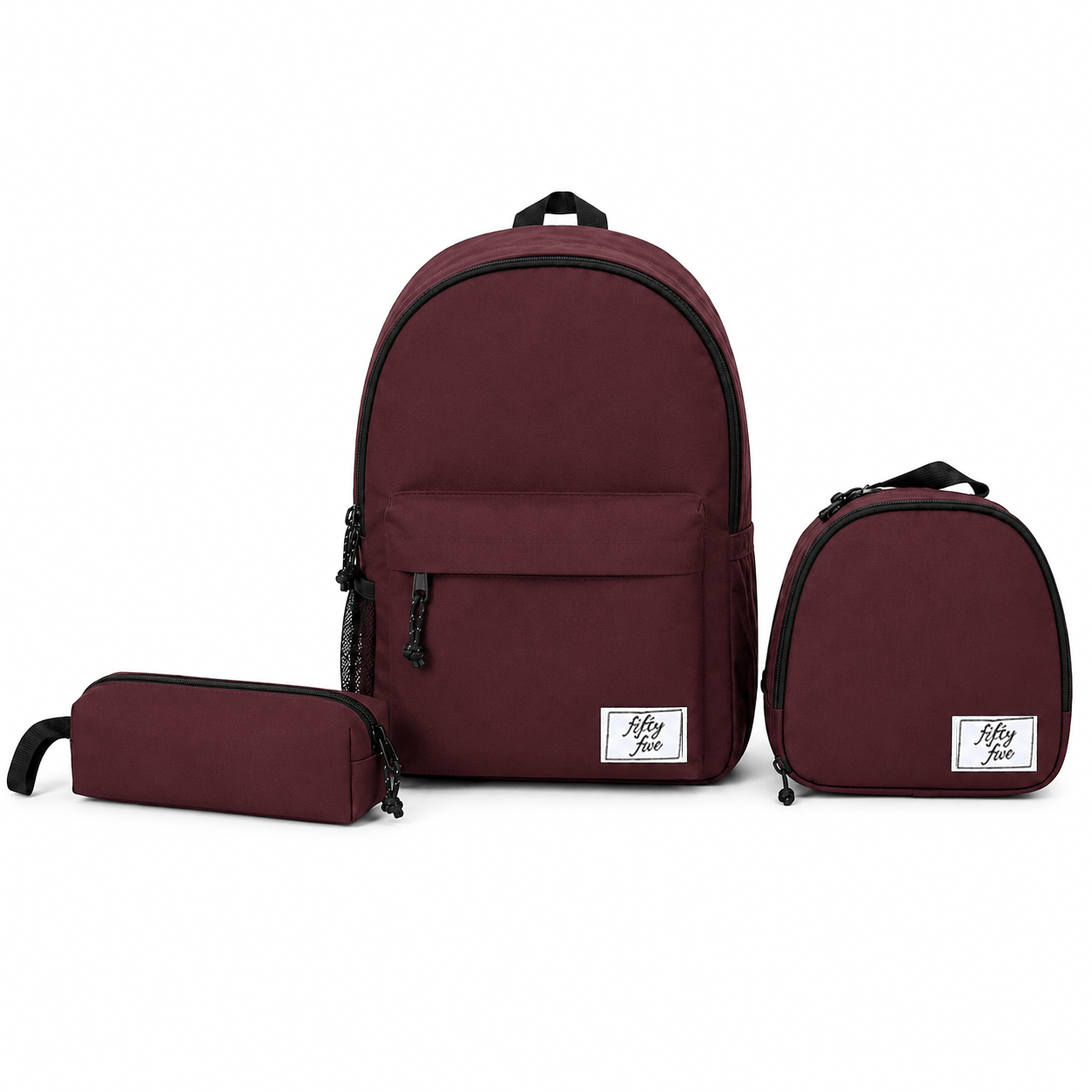 Alpha 55 Set Trio Sac à Dos Borné Uni Bordeaux
