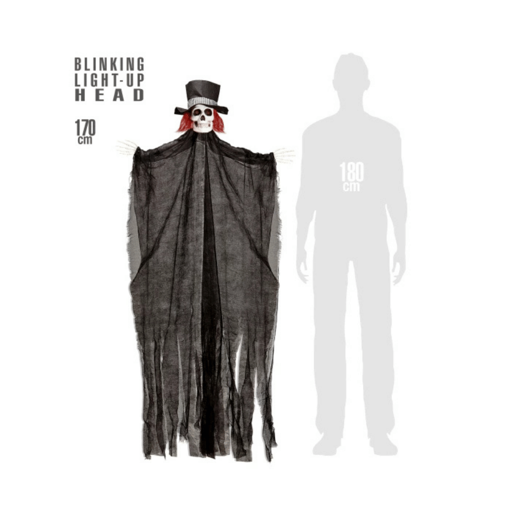 Alpha 55 Squelette décoratif avec tête lumineuse – Widmann