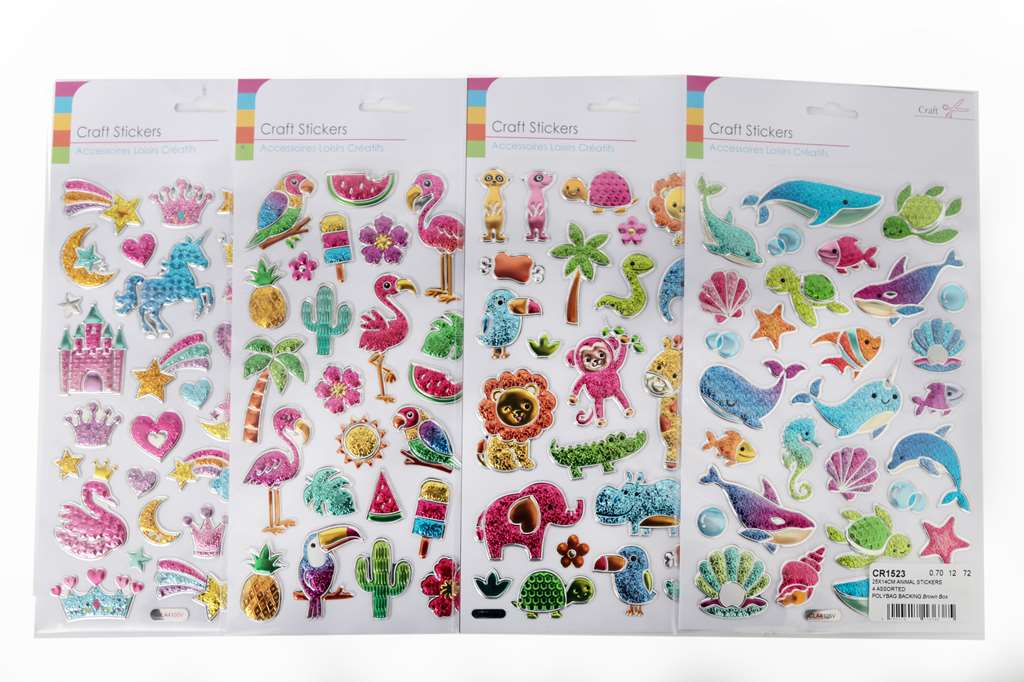 Alpha 55 Sticker animaux 25x14 cm, 4 modèles assortis