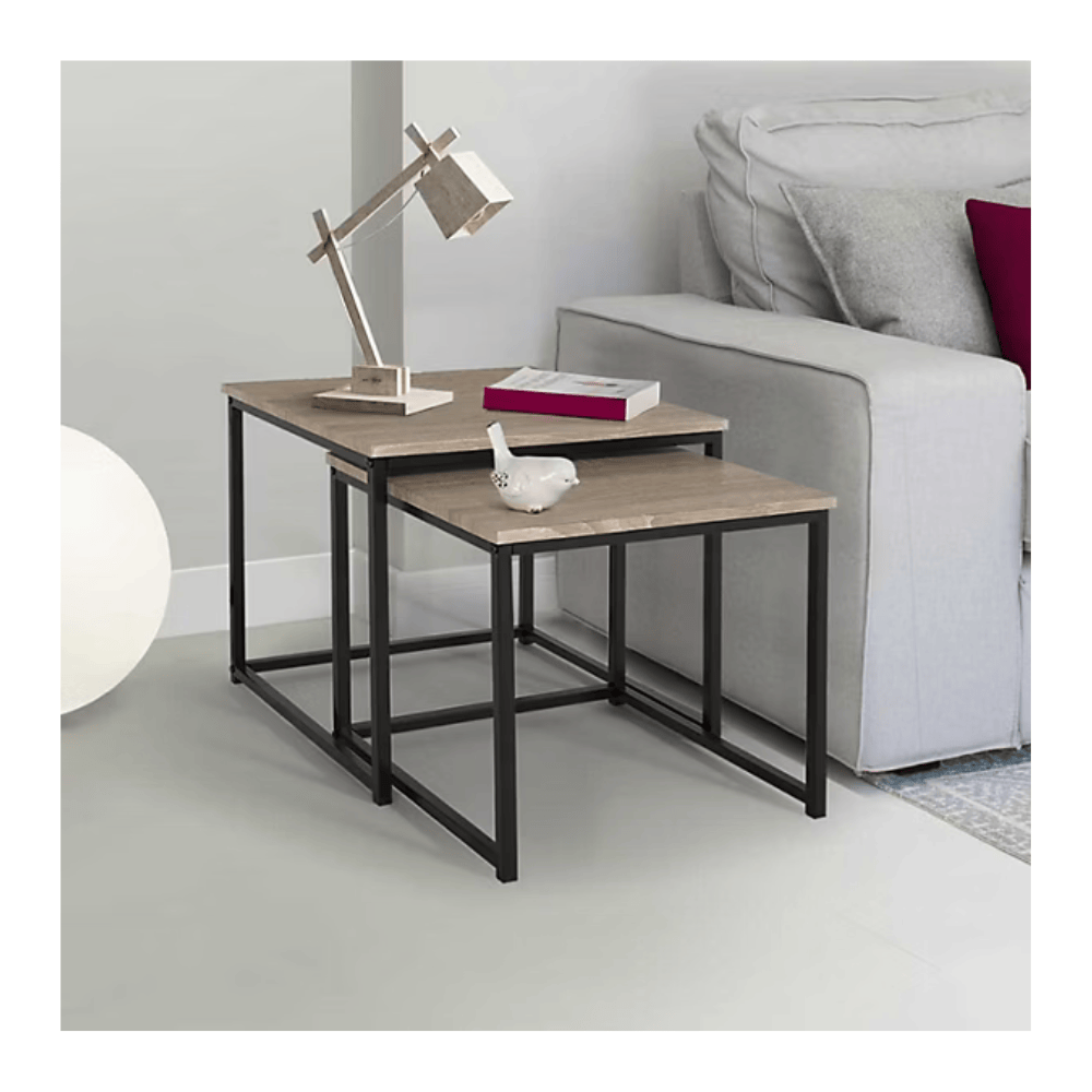 Alpha 55 Tables Gigognes effet chêne naturel – Design Moderne