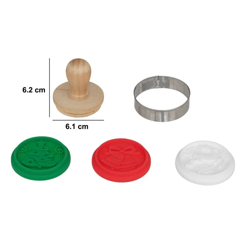 Alpha 55 Tampon Biscuits 3 Motifs + Emporte-Pièce – Spécial Pâtisserie