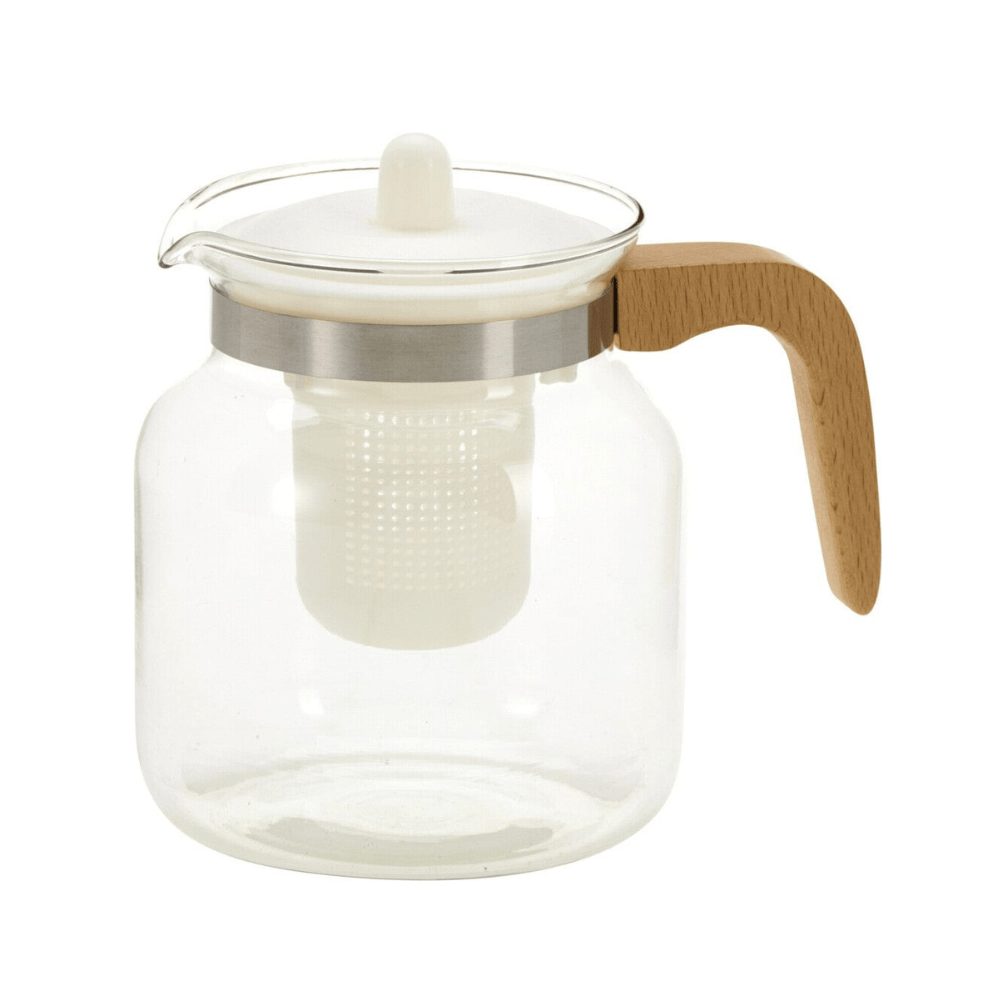 Théière en verre manche en bois – infusion élégante | Alpha 55