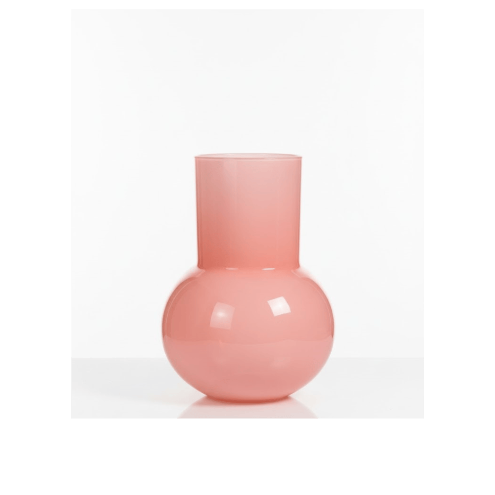 Alpha 55 Vase Boule en Verre Col Cylindrique Rose – Élégant