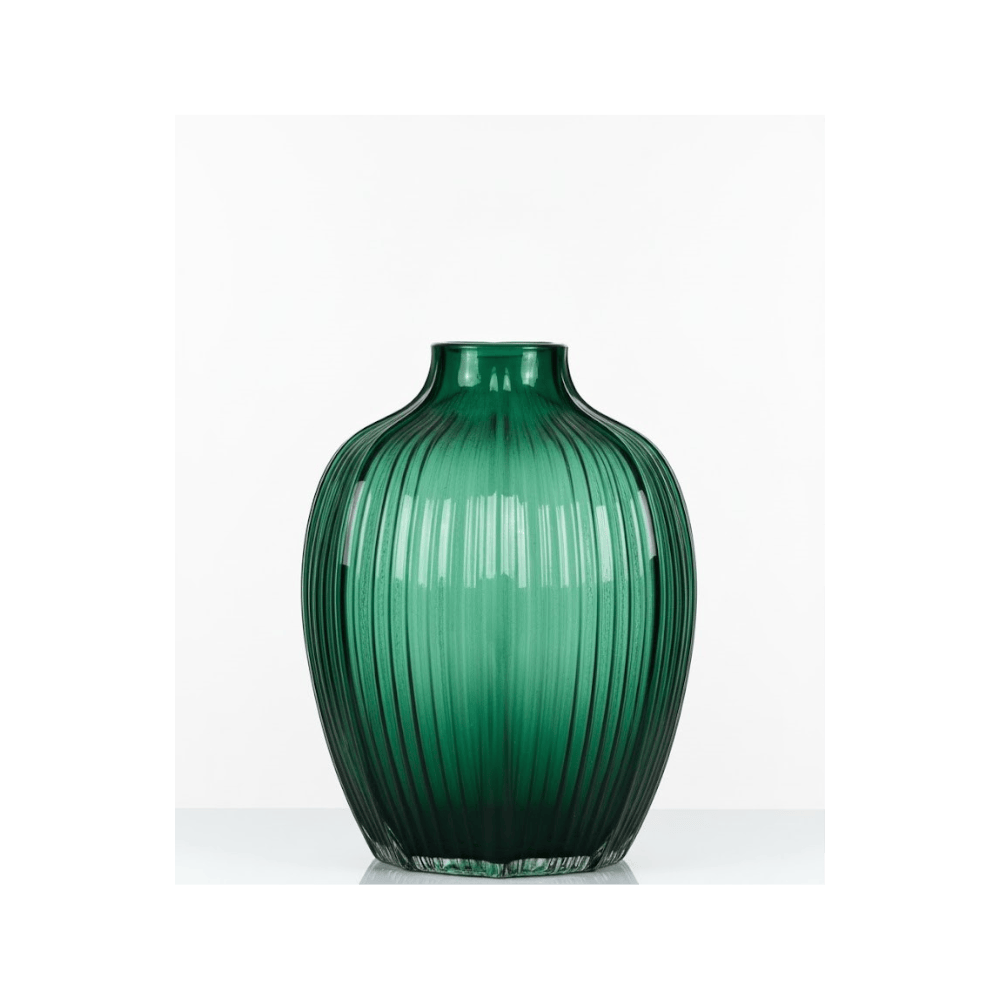 Alpha 55 Vase Citrouille Côtelé Verre Vert – Style Naturel