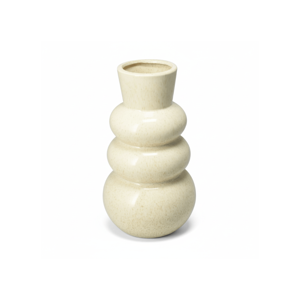 Alpha 55 Vase en dolomite crème forme bulles design