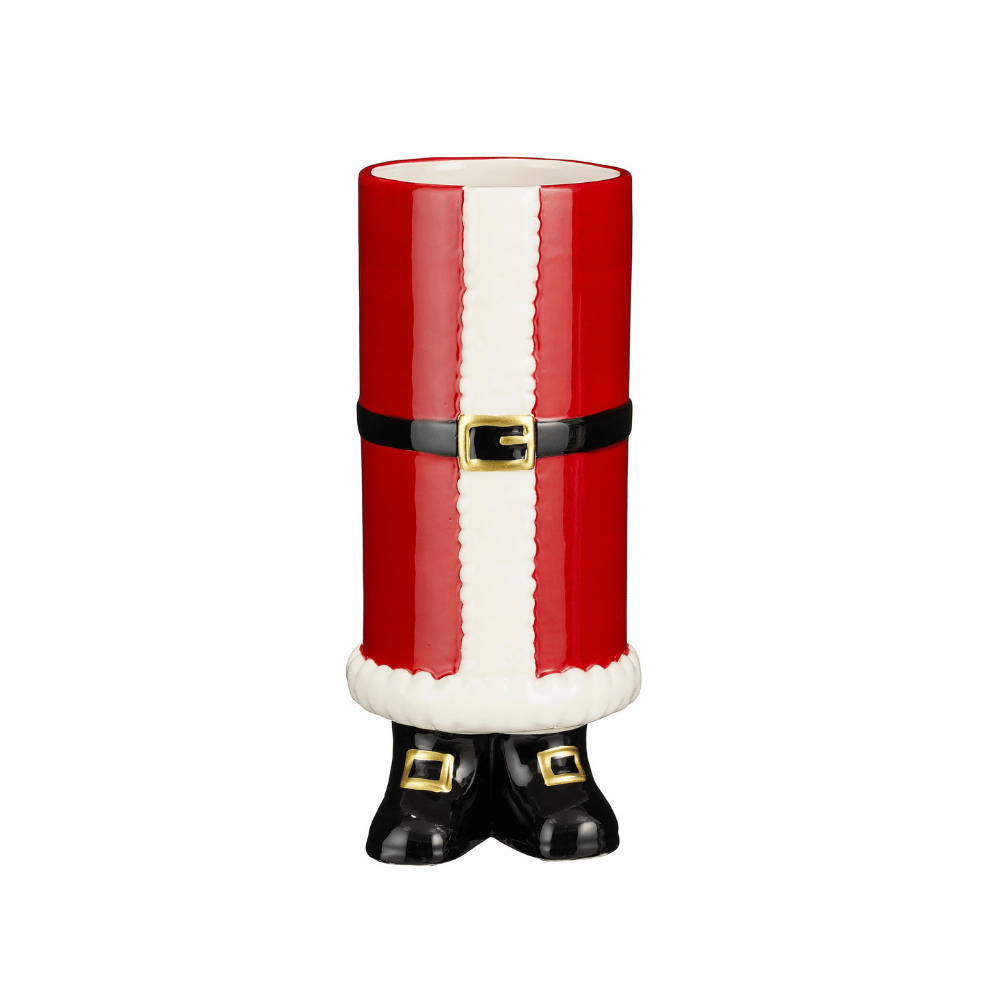 Alpha 55 Vase Père-Noël en Céramique Rouge – Déco Festive