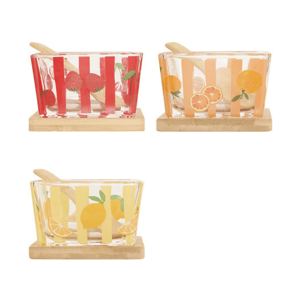 Alpha 55 Verrine tapas Fruity verre + cuillère & plateau