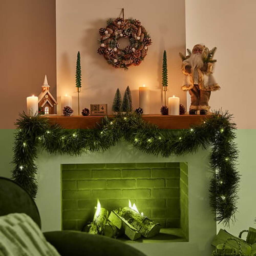 Alpha 55 Vert Guirlande boa verte 5 m – Déco de Noël longue et volumineuse