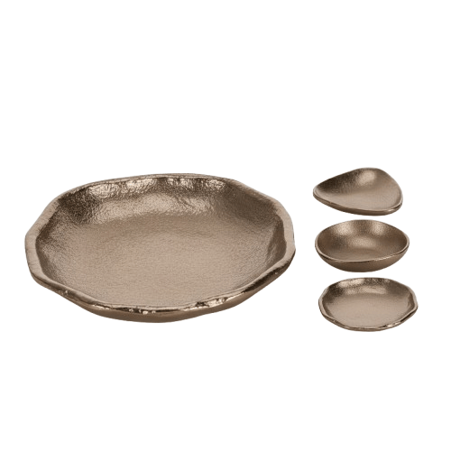 Alpha 55 Vide-poche en aluminium doré élégant