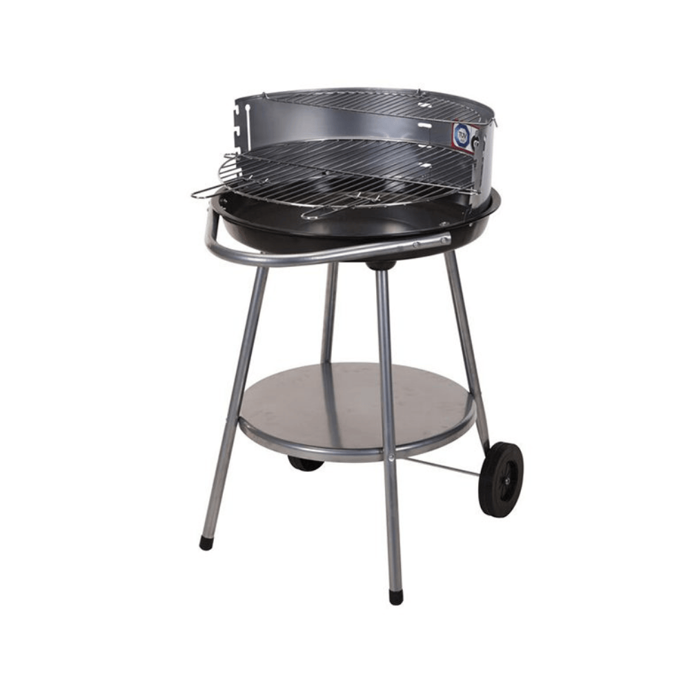 Alpha55 Barbecue rond 2 étages avec roues gris