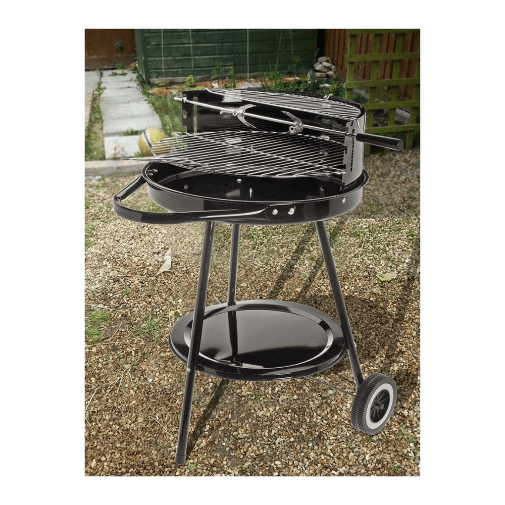 Alpha55 Barbecue rond 2 étages avec roues pratique