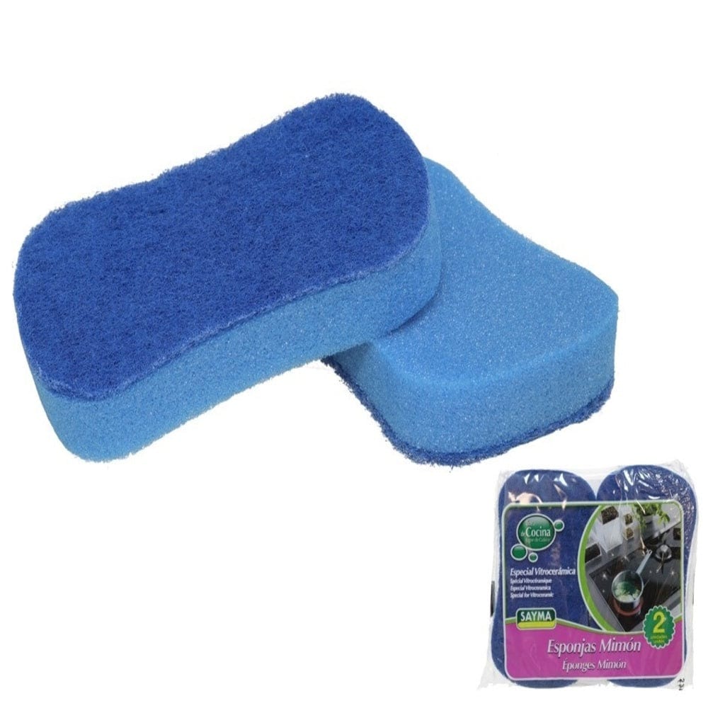 Alpha55 Bleu Lot de 2 éponges vitrocéramique "Sayma"