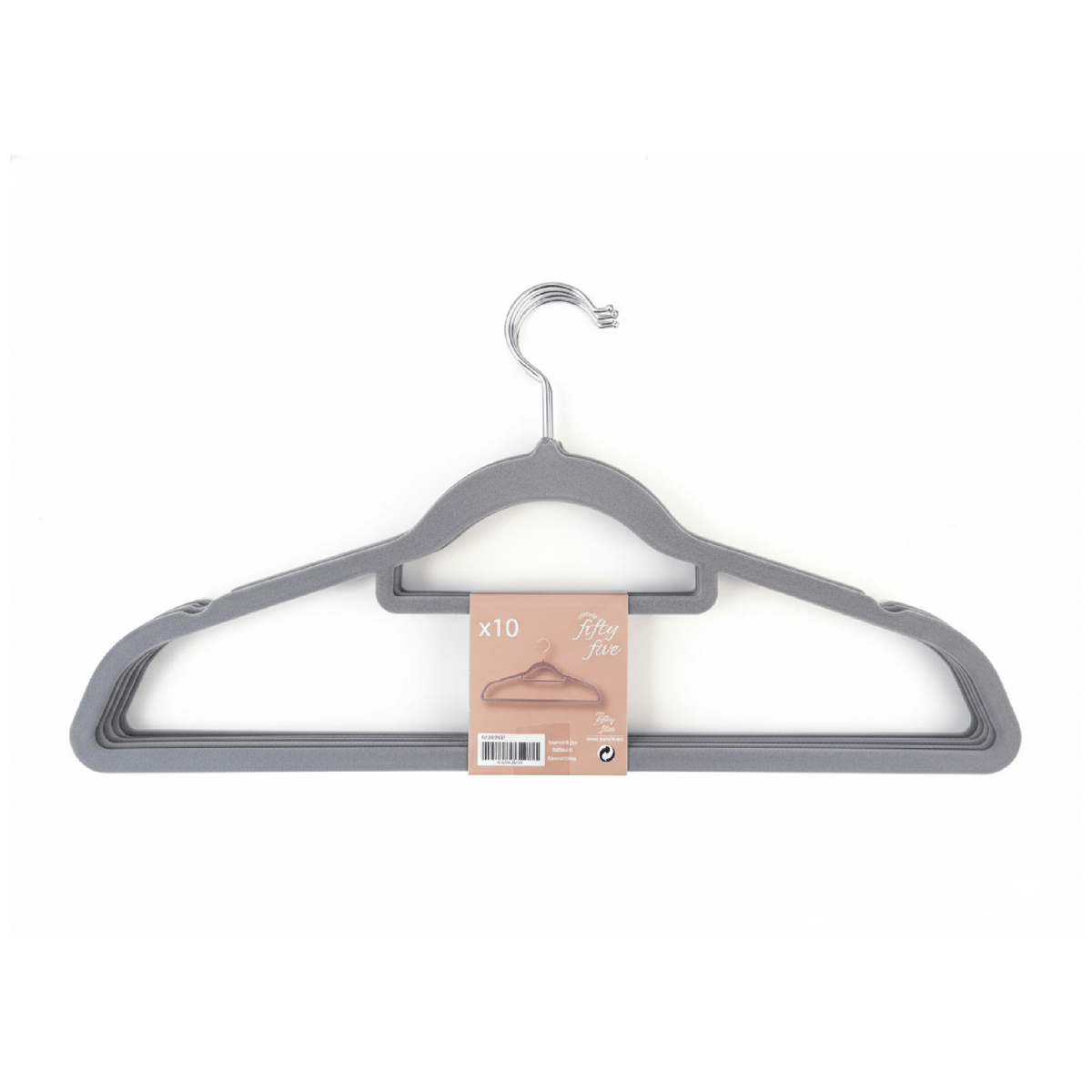 Alpha55 Gris Set de 10 cintres en feutrine – Rangement antiglisse élégant