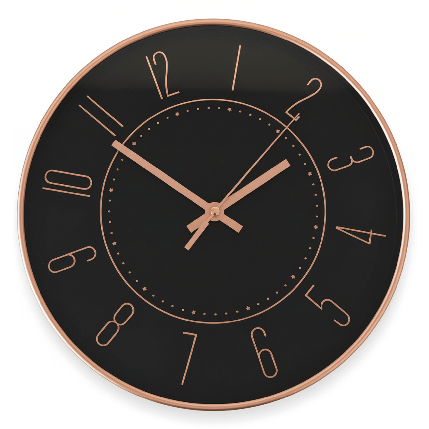 Alpha55 Horloge 3465B or rose fond noir chiffres fins