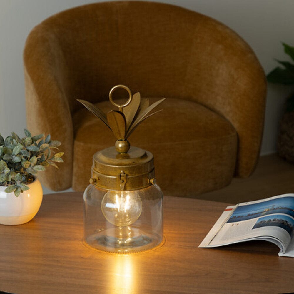 alpha55 Lampe à Poser Led "Ananas" en verre