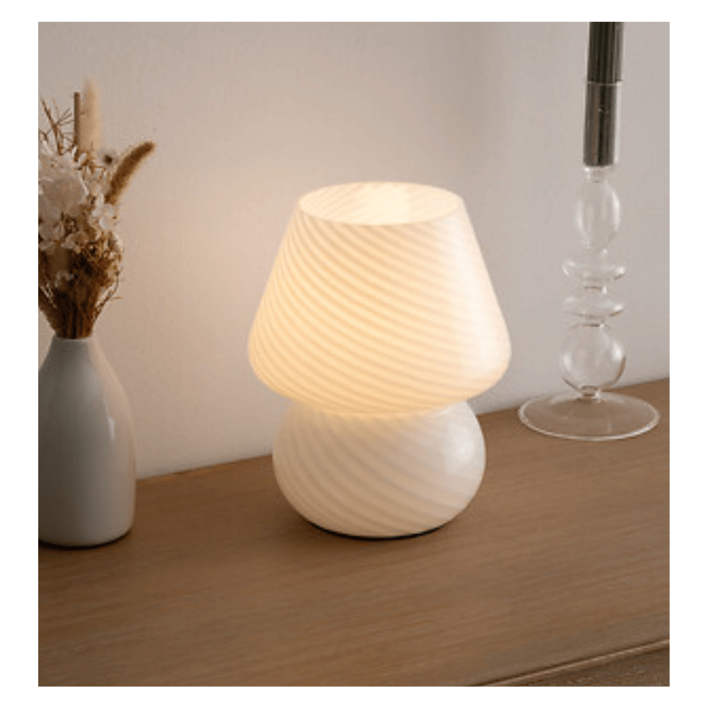 alpha55 Lampe Champignon Cara en Verre Design