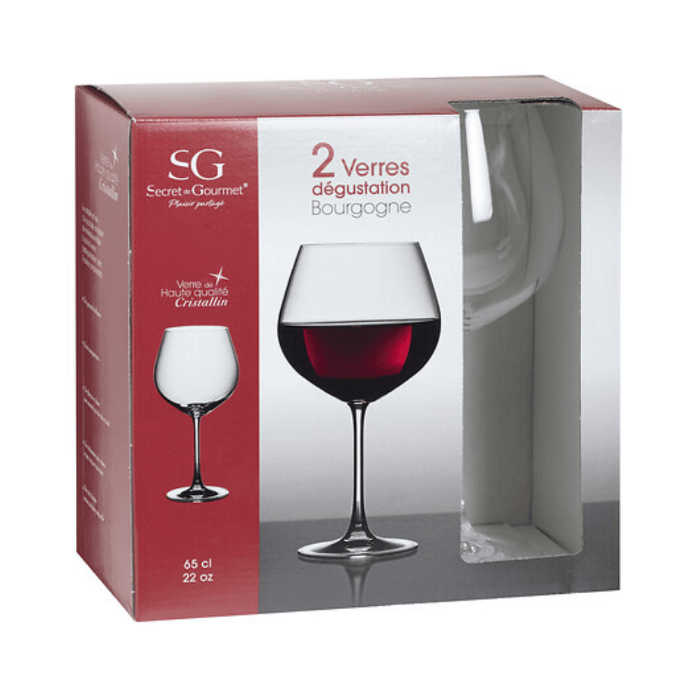 Alpha55 Lot de 2 Verres Dégustation Bourgogne 65 cl Cristallin