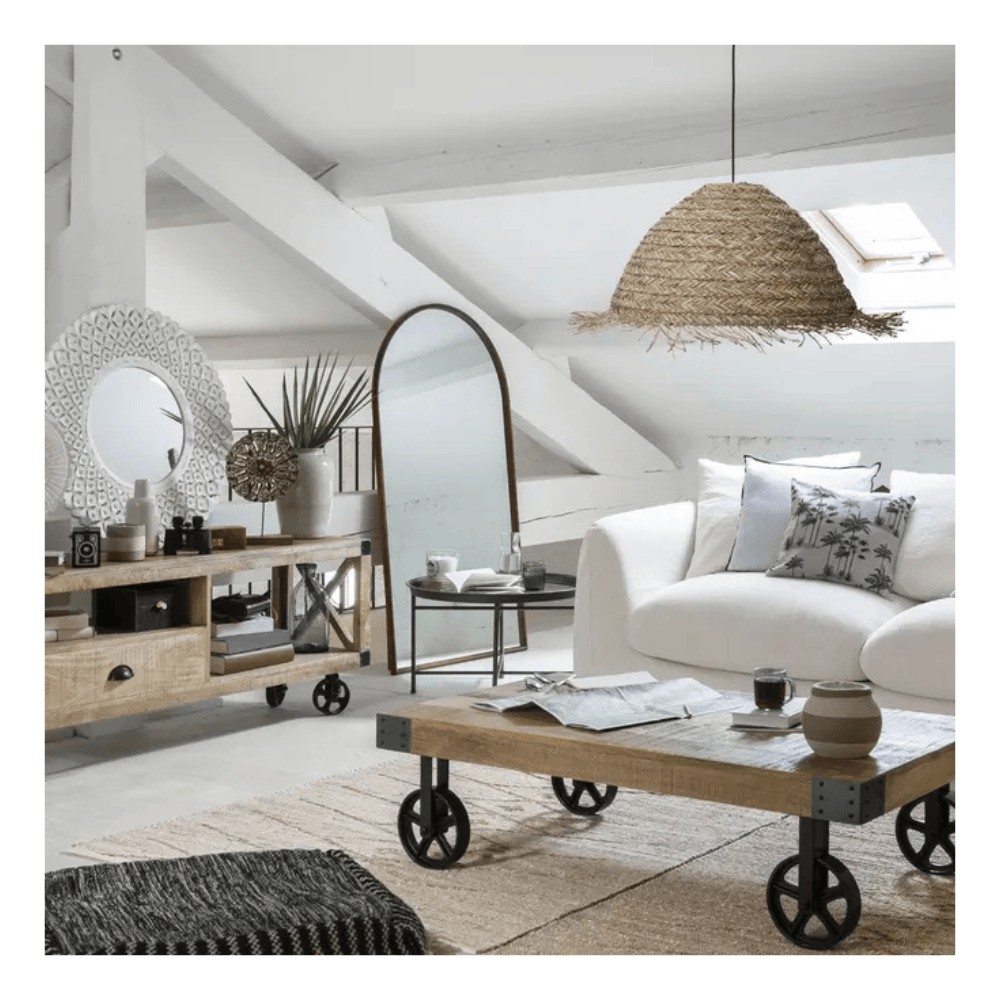 Alpha55 Miroir Maria en bois naturel décoratif