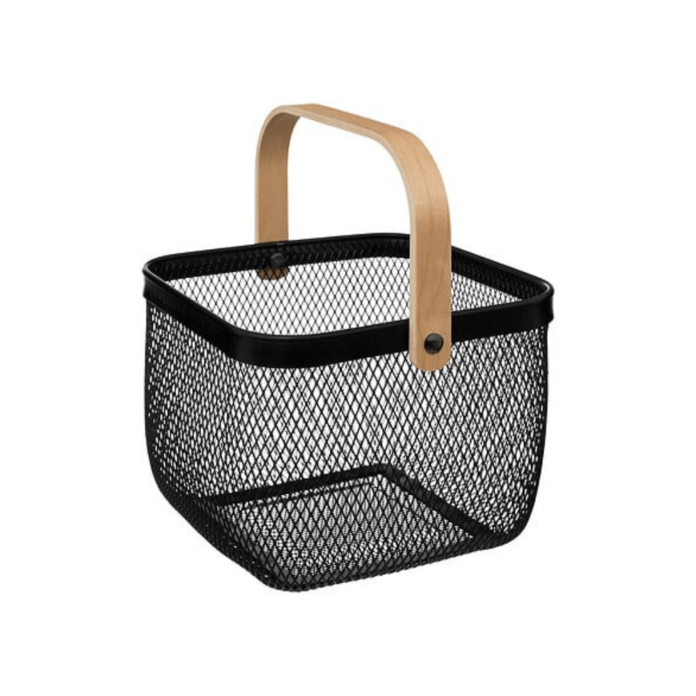 Alpha55 Noir Corbeille carrée Mayaj avec anse – Rangement élégant