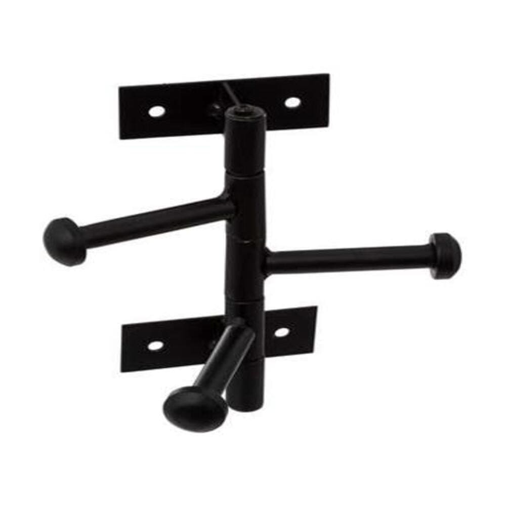 Alpha55 Noir Patère 3 crochets rotatifs en métal