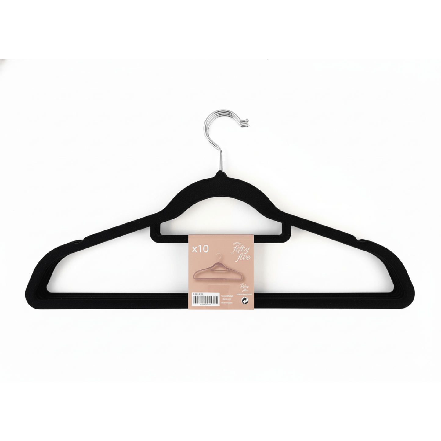 Alpha55 Noir Set de 10 cintres en feutrine – Rangement antiglisse élégant