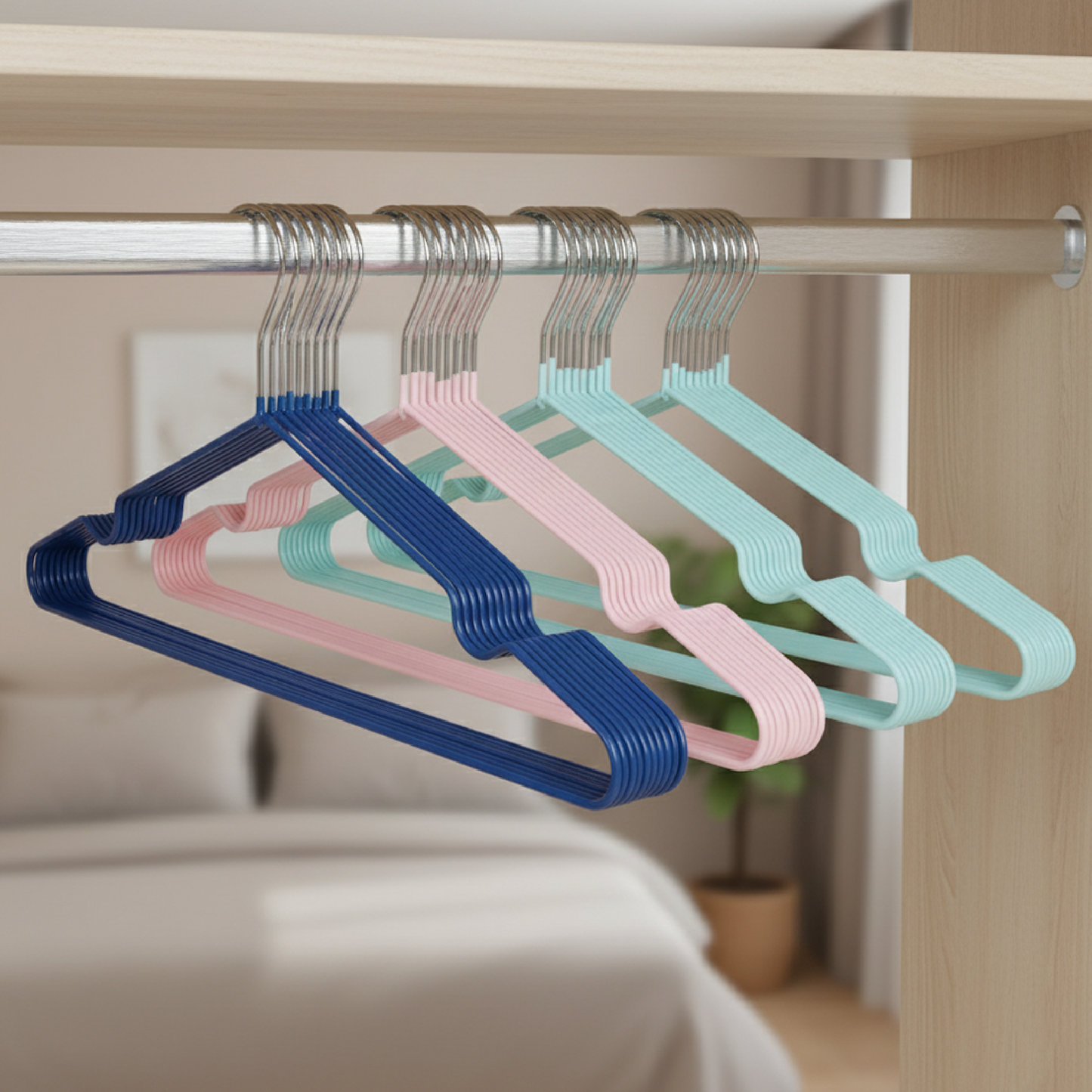 Alpha55 Set de 10 cintres en métal – Antiglisse