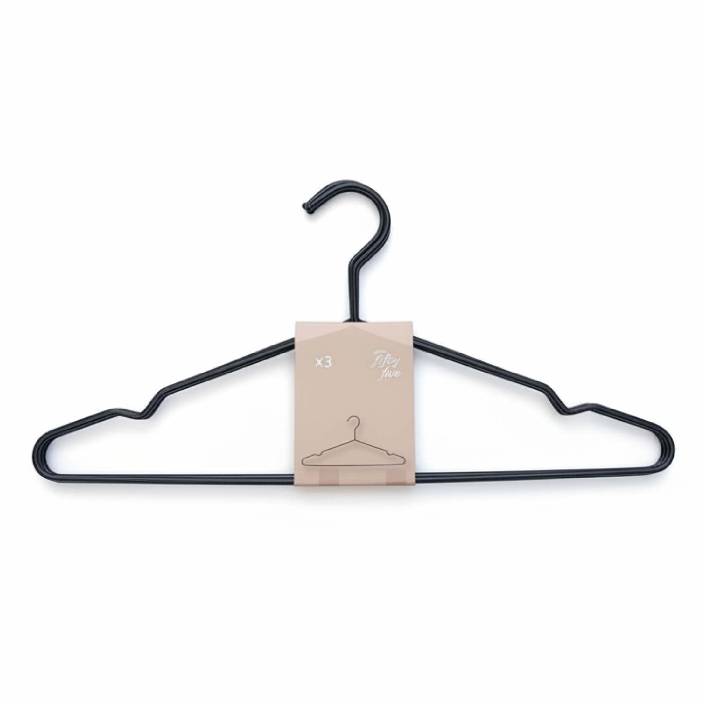 Alpha55 Set de 3 cintres noirs en métal – Rangement moderne