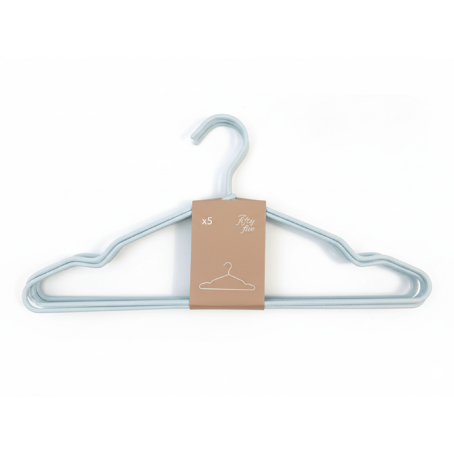 Alpha55 Set de 5 cintres métal et tissu bleu – Rangement élégant