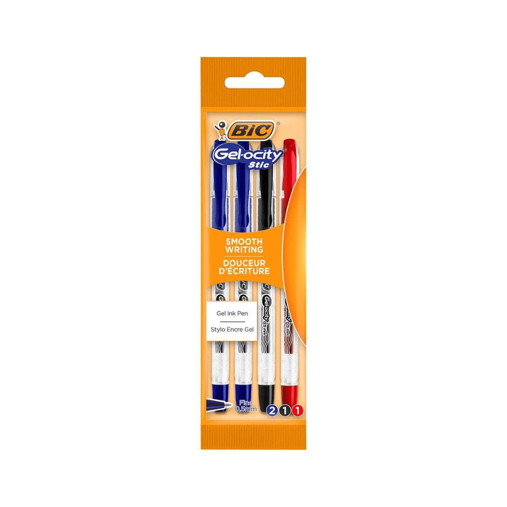 BIC Lot de 4 Stylos Gel-ocity Stic BIC