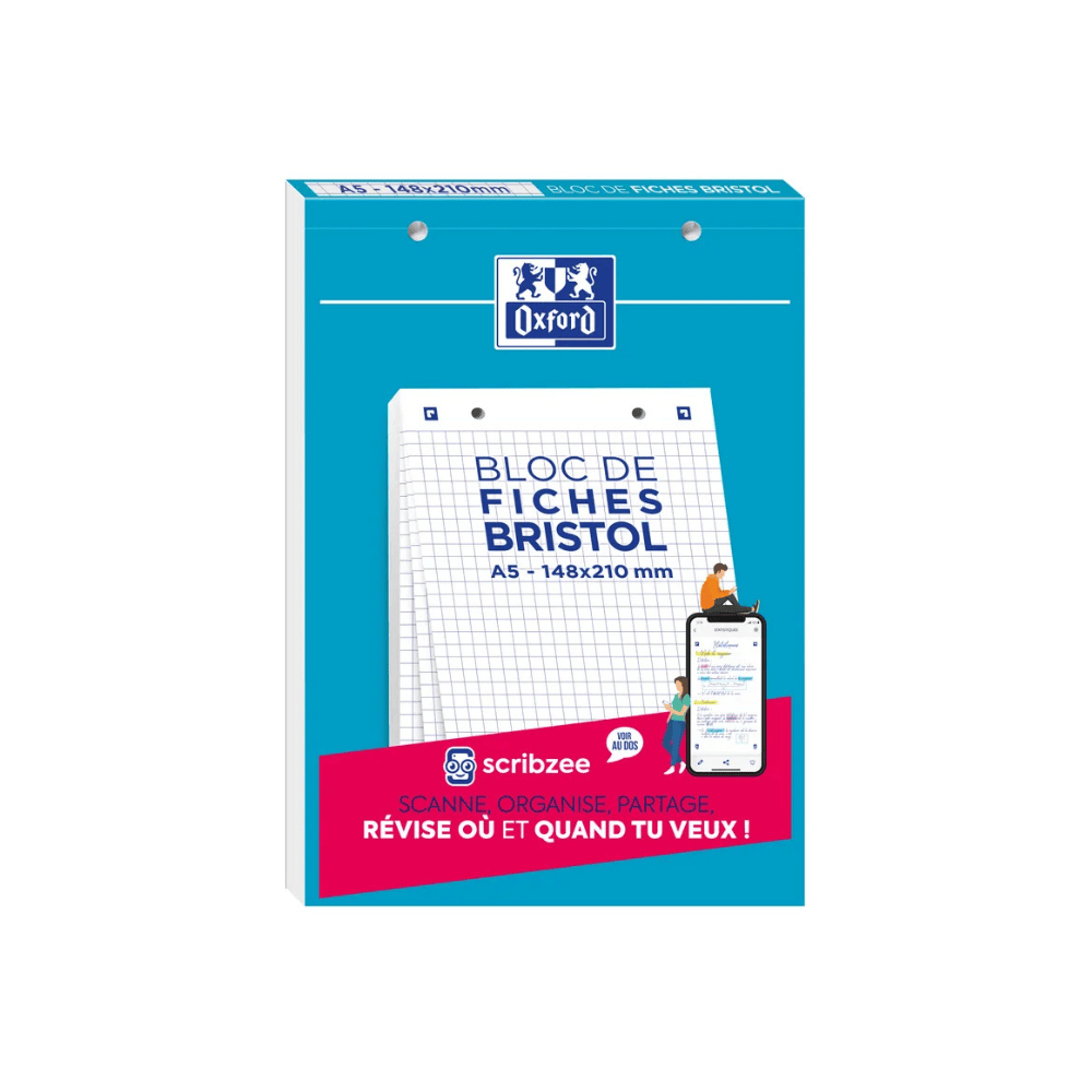 CLAIREFONTAINE Fiches Bristol Oxford Perforées A5 14,8x21 cm 30F
