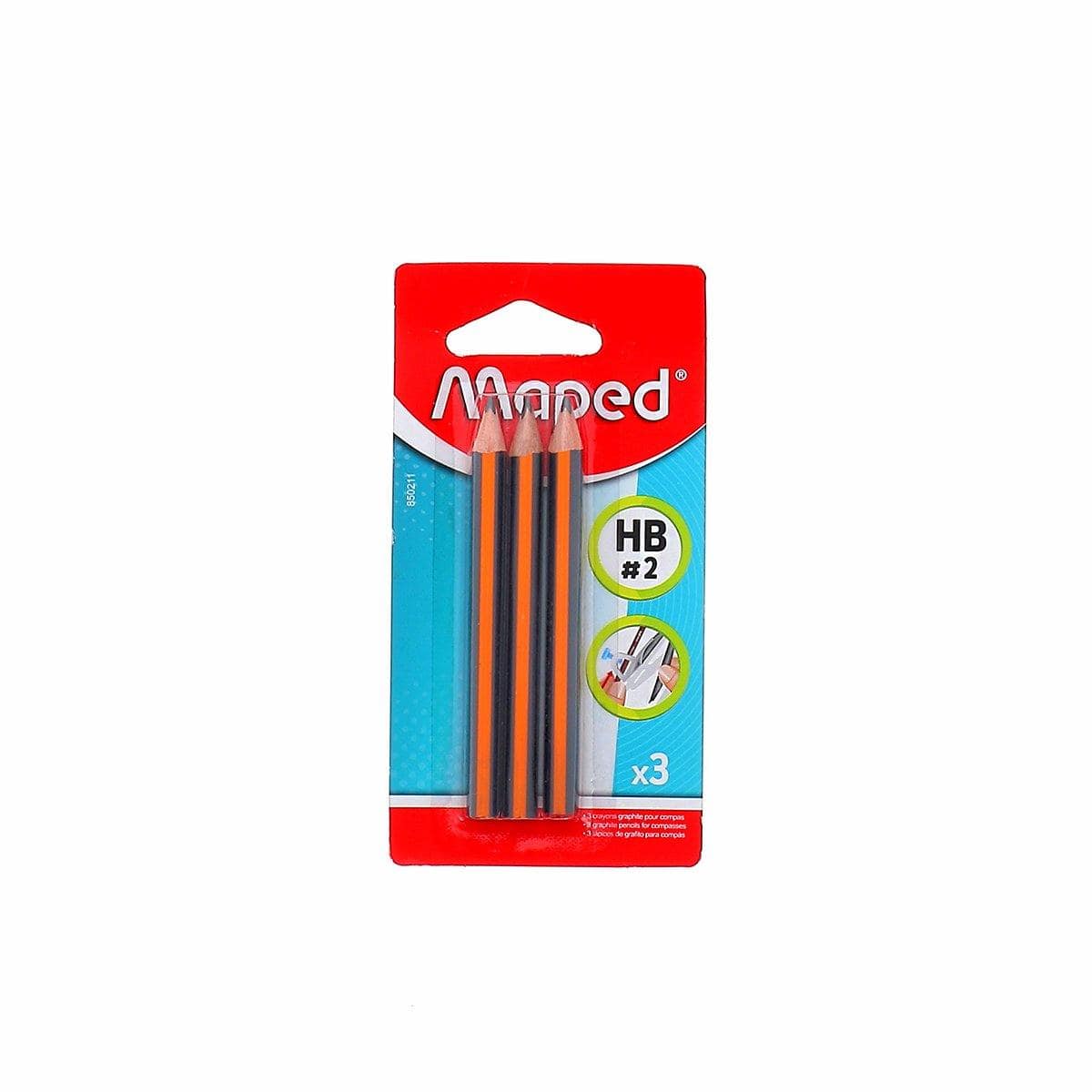 Maped Lot de 3 mini crayons Black'Peps pour compas à bague MAPED