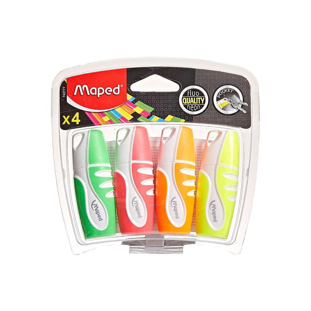 Maped Lot de 4 surligneurs Fluo'peps Pocket Soft de MAPED