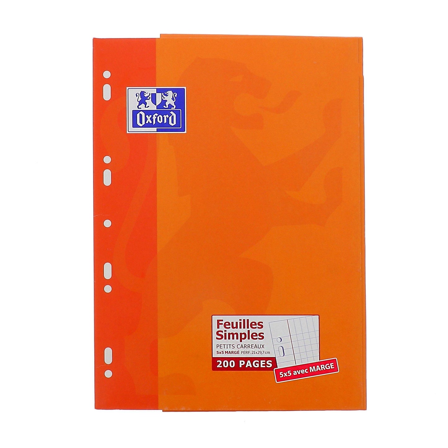 OXFORD Feuillets mobiles 21x29,7 cm 200p Q.5x5 de OXFORD