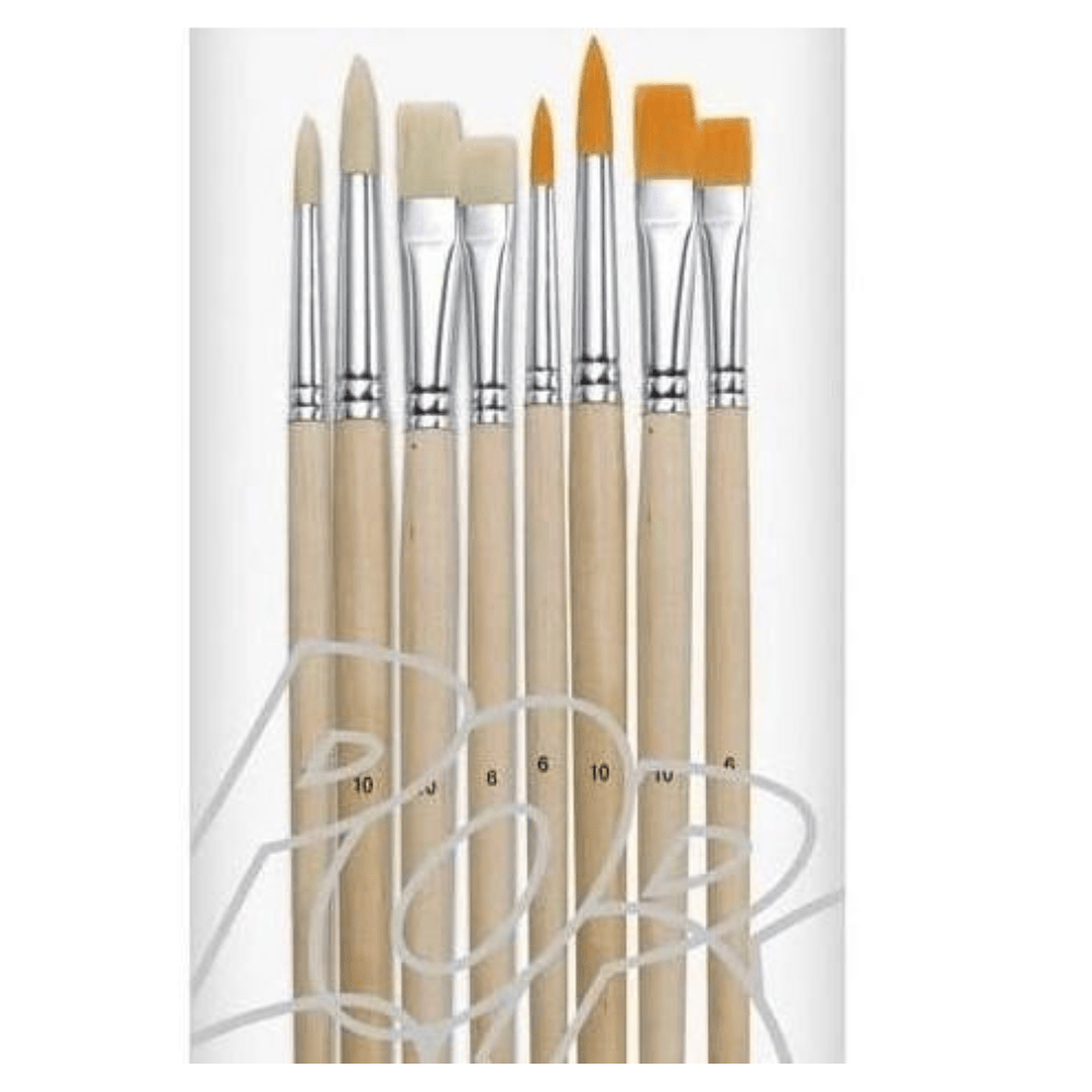 PEBEO Pébéo Set de 8 Pinceaux Polyamide et Soie – Peinture & Loisirs Créatifs