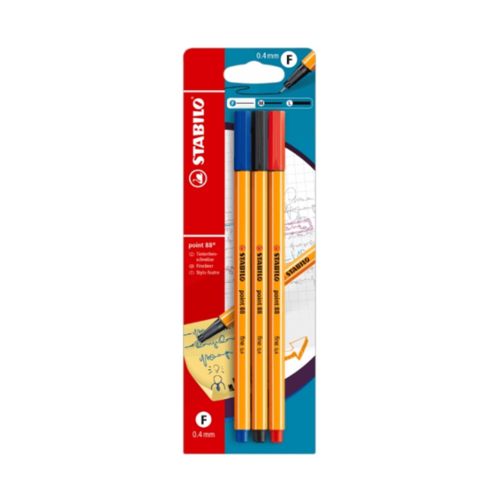 STABILO Lot de 3 Feutres STABILO Point 88 Assortis