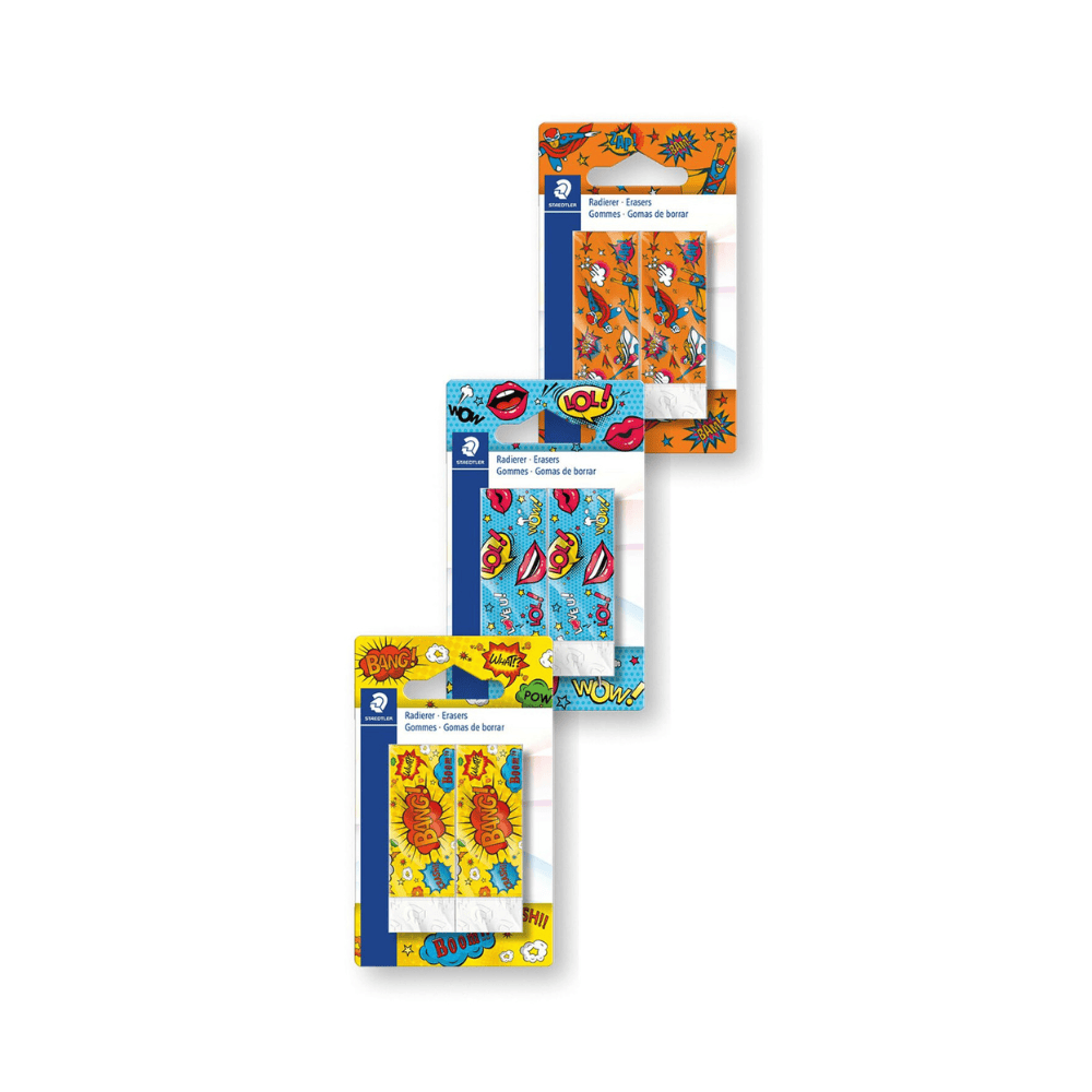 STAEDTLER Lot de 2 Gommes STAEDTLER Comic Assorties