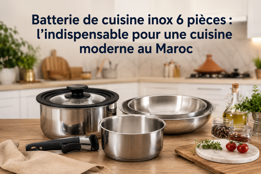 Batterie de cuisine inox 6 pièces : l’indispensable pour une cuisine moderne au Maroc