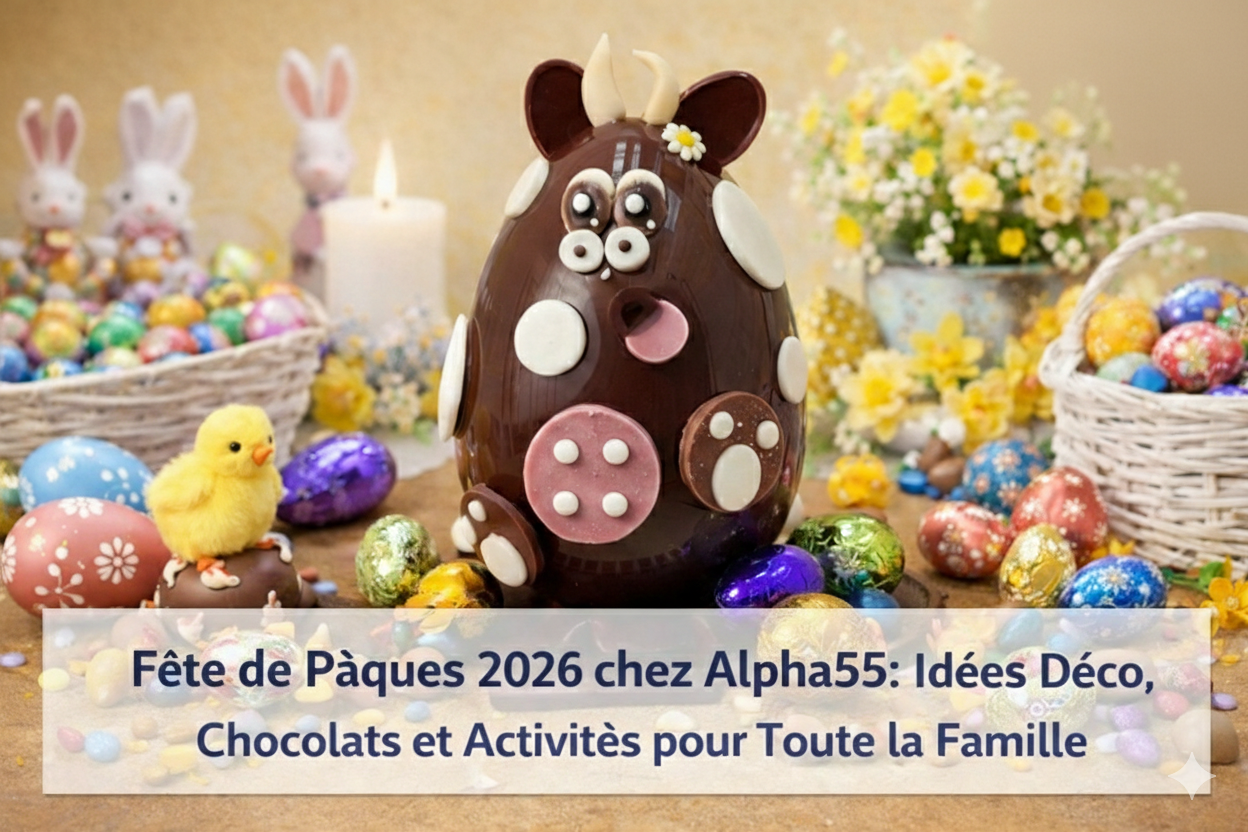 Fête de Pâques 2026 chez Alpha55 : Idées Déco, Chocolats et Activités pour Toute la Famille