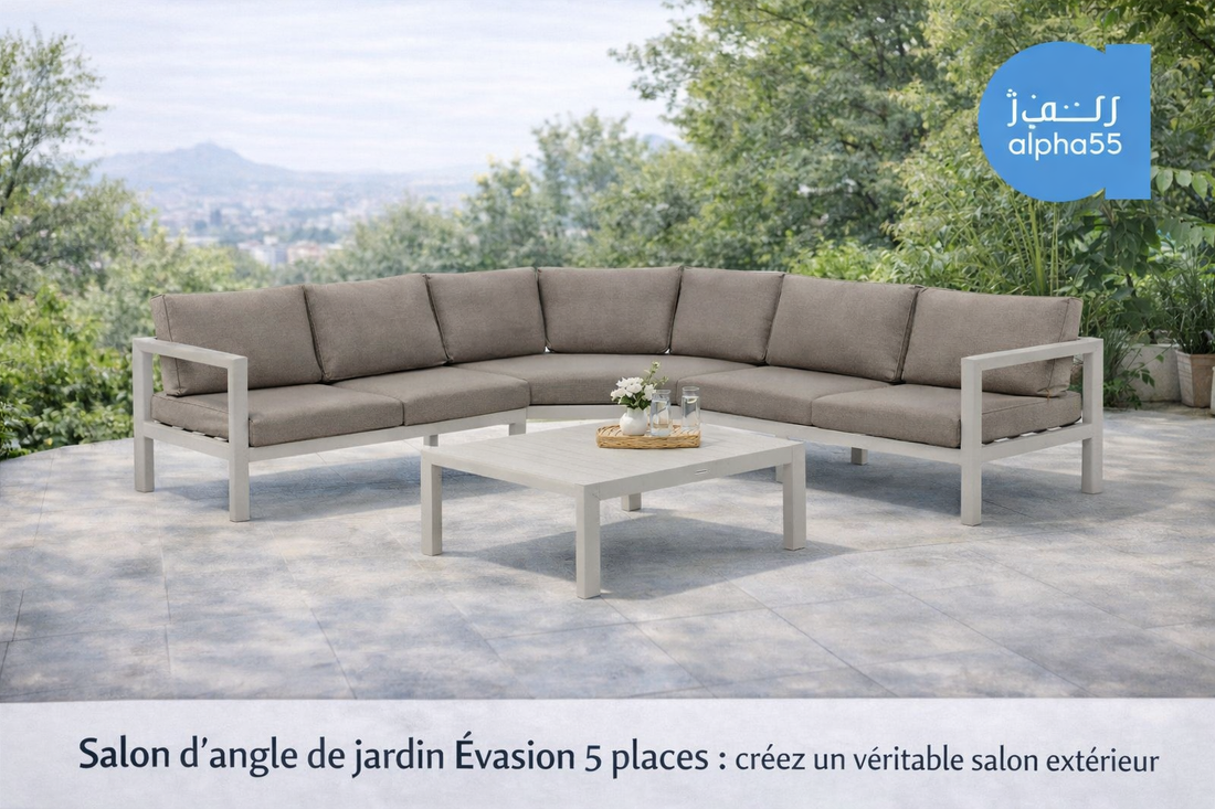 Salon d’angle de jardin Évasion 5 places : créez un véritable salon extérieur