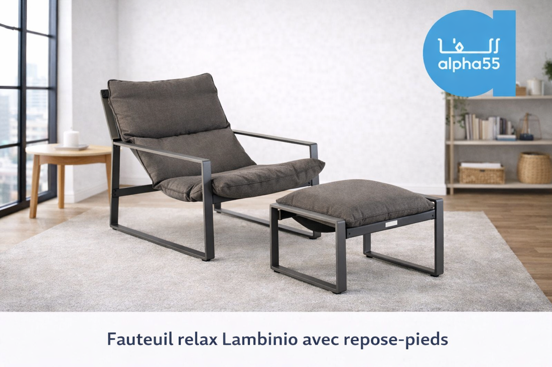 Fauteuil relax Lambinio avec repose-pieds : une solution idéale pour un espace détente moderne