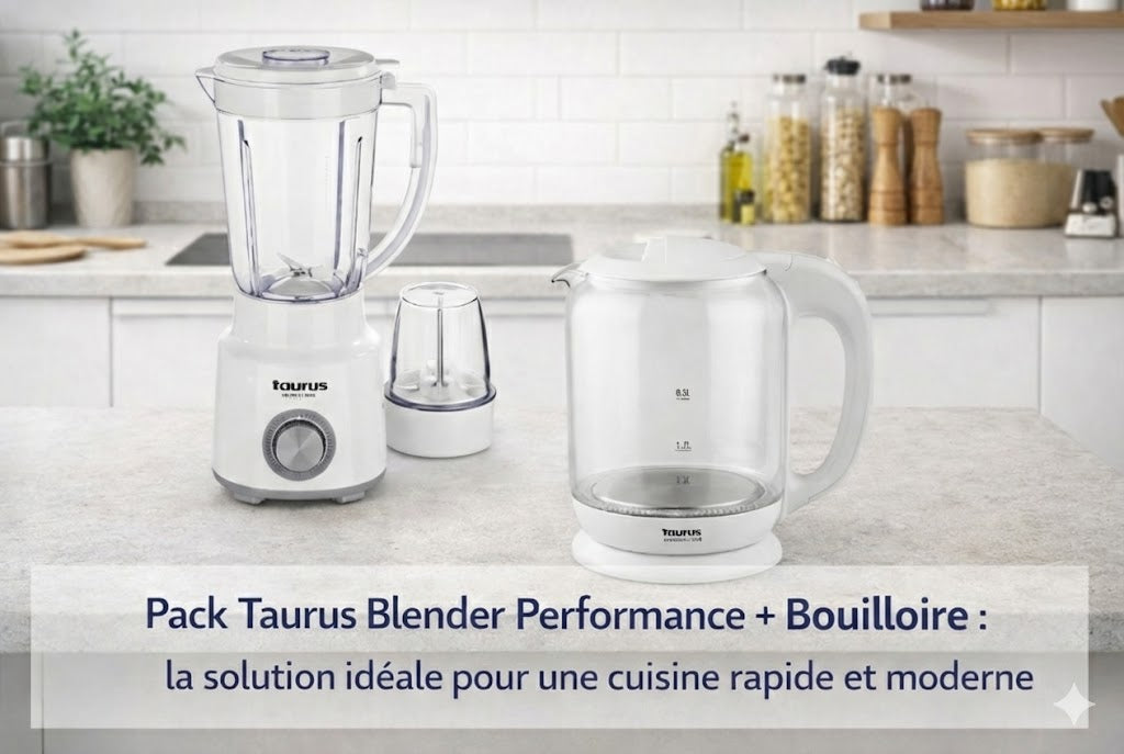 Pack Taurus Blender Performance + Bouilloire : la solution idéale pour une cuisine rapide et moderne