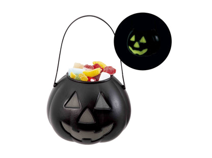 Porte-bonbon en plastique forme citrouille Glow in the dark