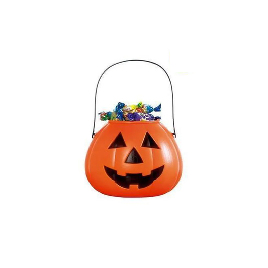 Porte-bonbon en plastique forme citrouille orange