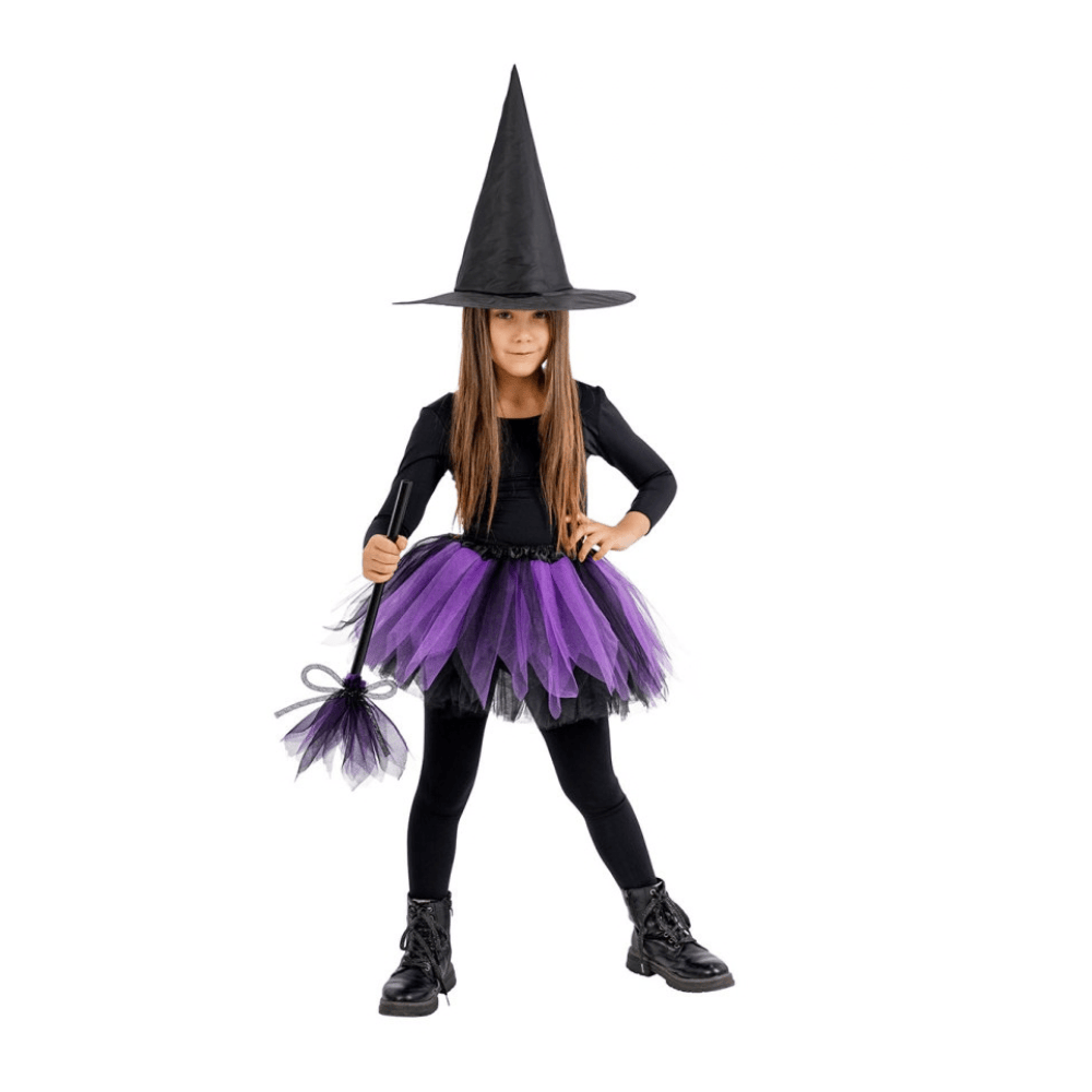 Alpha 55 Set Sorcière Enfant 3 Pièces Violet avec Balai