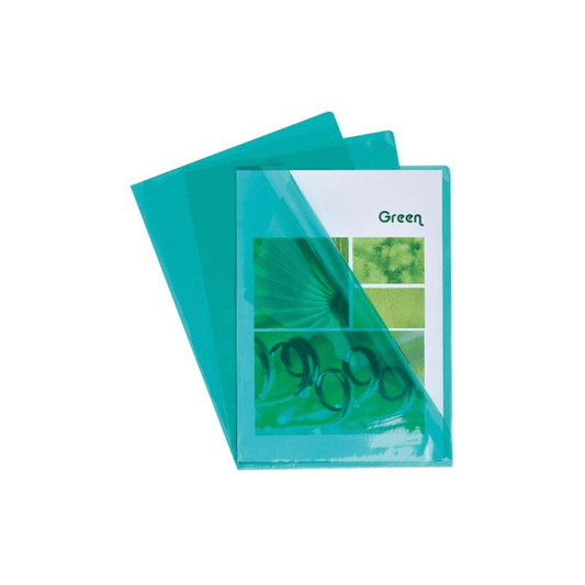 Pochette à Coin A4 PVC Cristal Vert Atlas — Alpha 55 Maroc