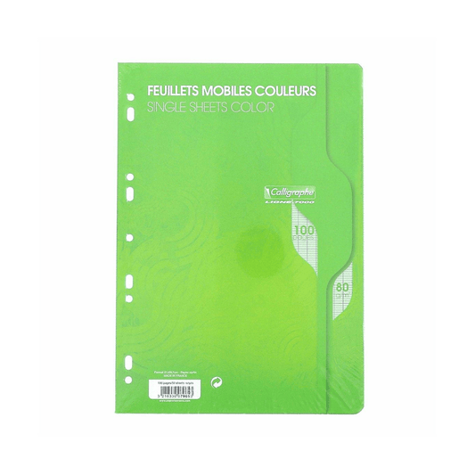 Alpha 55 Feuillets Mobiles Calligraphe 7000 A4 100P Vert