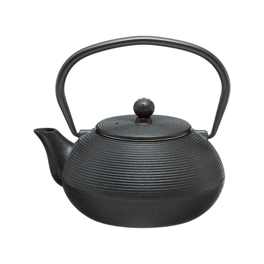 Théière à Filtre en Fonte Noire Élégante